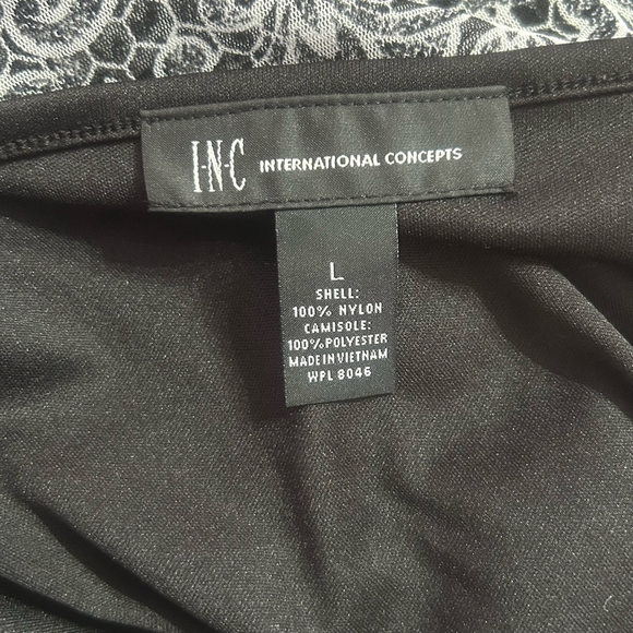 Women's INC Tank Top L Black White Sleeveless - Picture 8 of 8